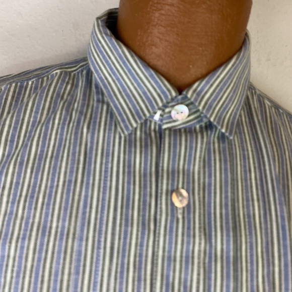 Gossl Mens Shirt Button Up Striped Long Sleeve (41) (L) New with Tags - Picture 2 of 13